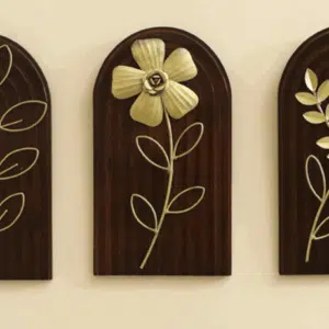 W-Abril Leo Ian Leaf Wall Décor on Wood Set of 3