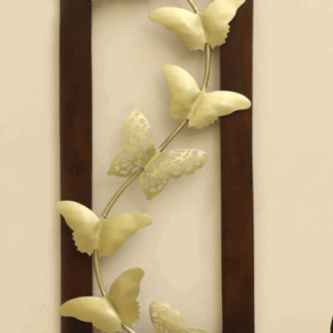 W--Alena Butterfly Wall Décor on Wooden Frame