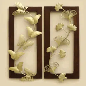 Wooden Frame Wall Decor - W-Alena Leon Set of 2 Panels