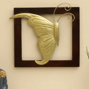 W-Arya Left Butterfly Wooden Frame Wall Décor