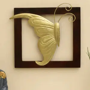 W-Arya Left Butterfly Wooden Frame Wall Décor