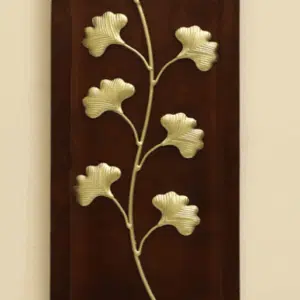 Metal Leaf Wall Art - W-Austin Leaf Decor on Wooden Frame