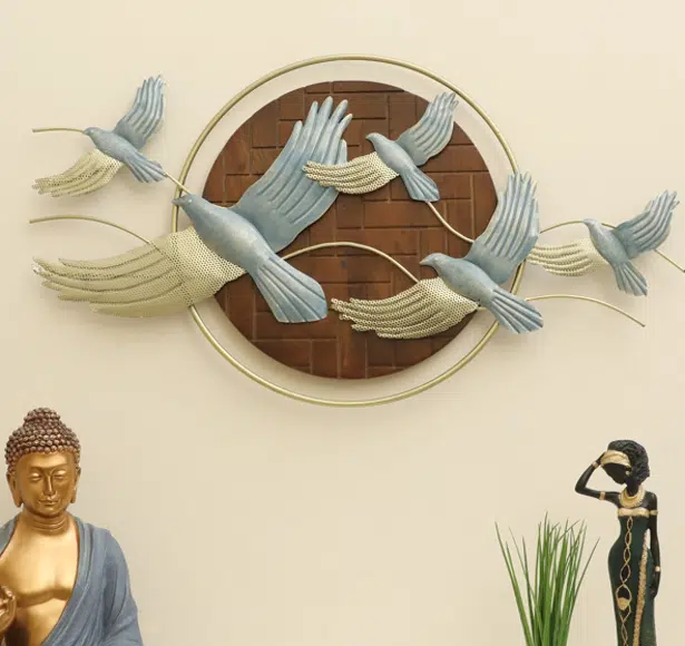 Bird Wall Decor – Bailey Flying Bird on Wooden Frame