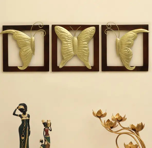 W-Esther Butterfly Wooden Frame Wall Décor