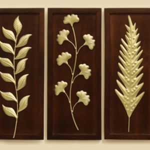 W-Evan Austin Harper Leaf Wall Décor on Wooden Frame Set of 3