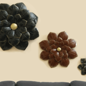 W-Grace Flower Set of 3 Wall Décor