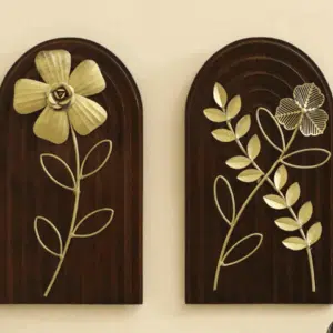 W-Leo Ian Leaf Wall Décor on Wood Set of 2