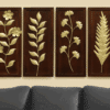 W-Oliver Evan Austin Harper Leaf Wall Décor on Wooden Frame Set of 4