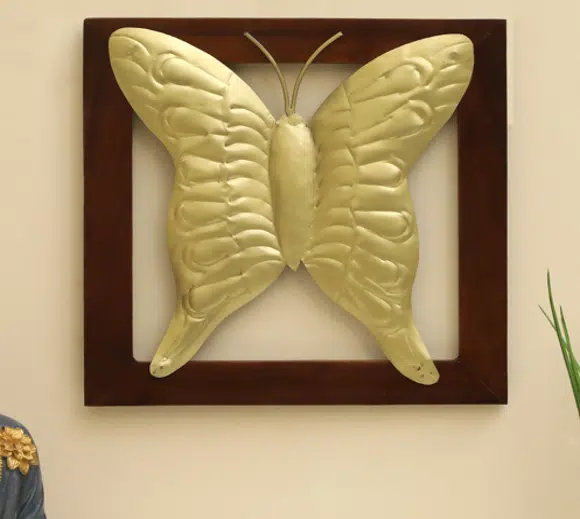 W-Remi Butteyfly of Wooden Frame Wall Décor