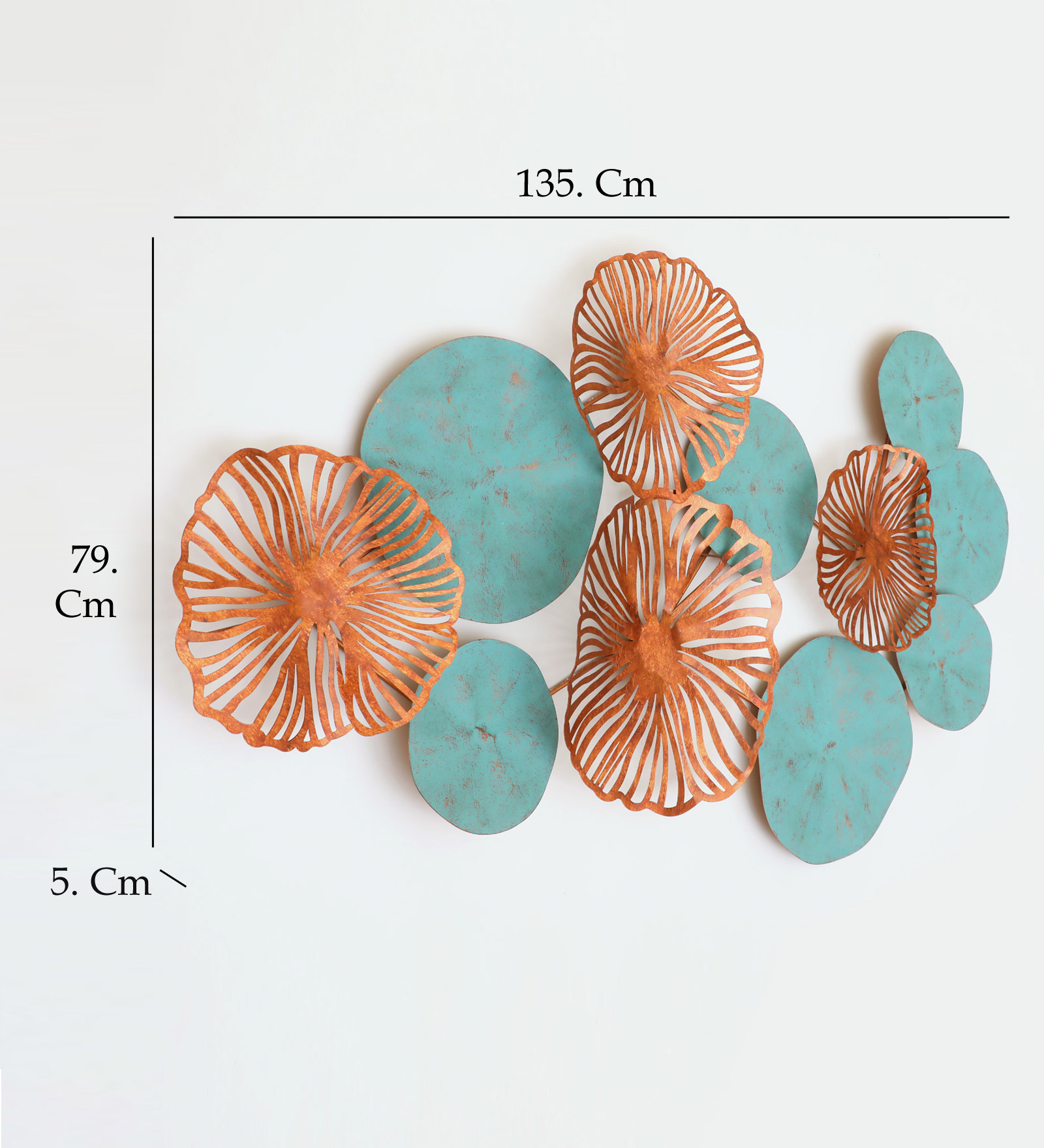 Metal Blue Flower Wall Decor - Image 2