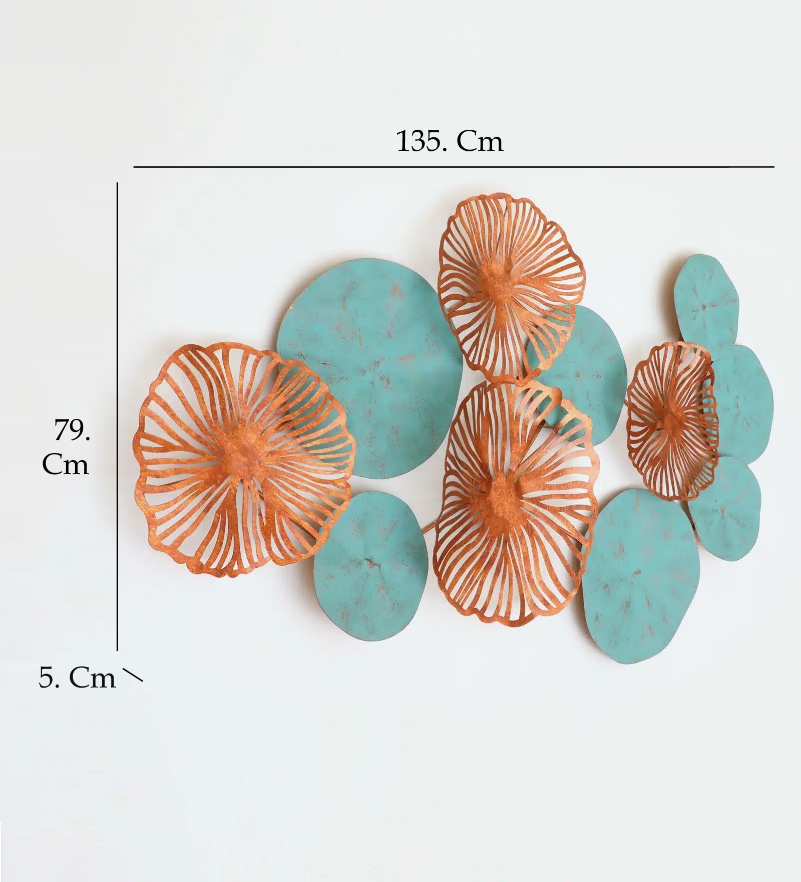 Blue Flower Wall Decor – Metal Floral Wall Art - Image 2