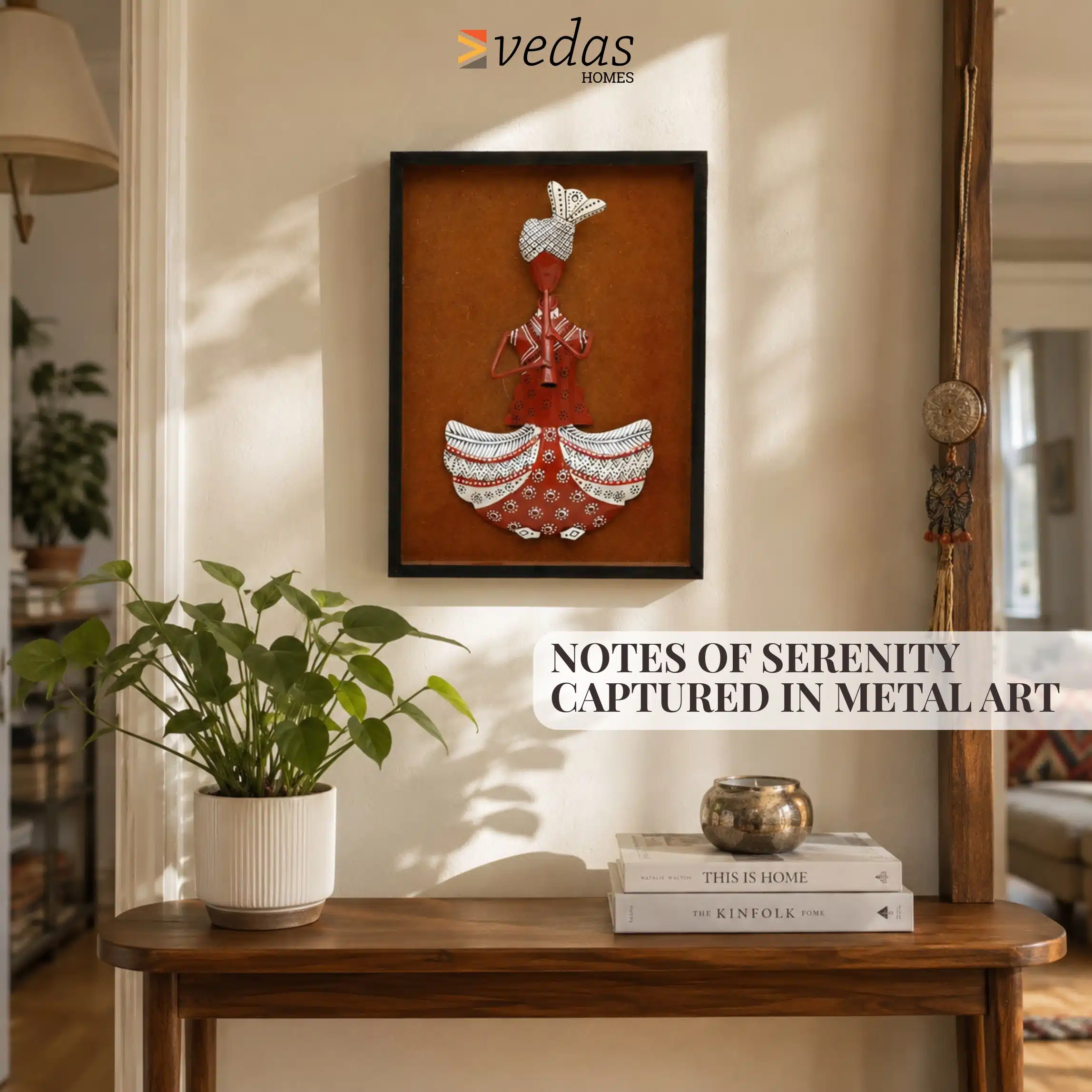 Handcrafted Rajasthani Musician Sitar Wall Decor | Swadesi Art - Image 5