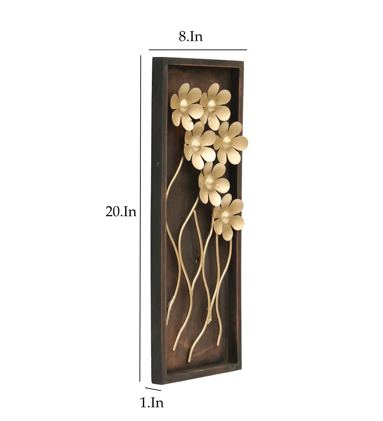 Gold Leaf Wall Frame - Piper Metal MDF Wall Art 8x20 Inch - Image 5