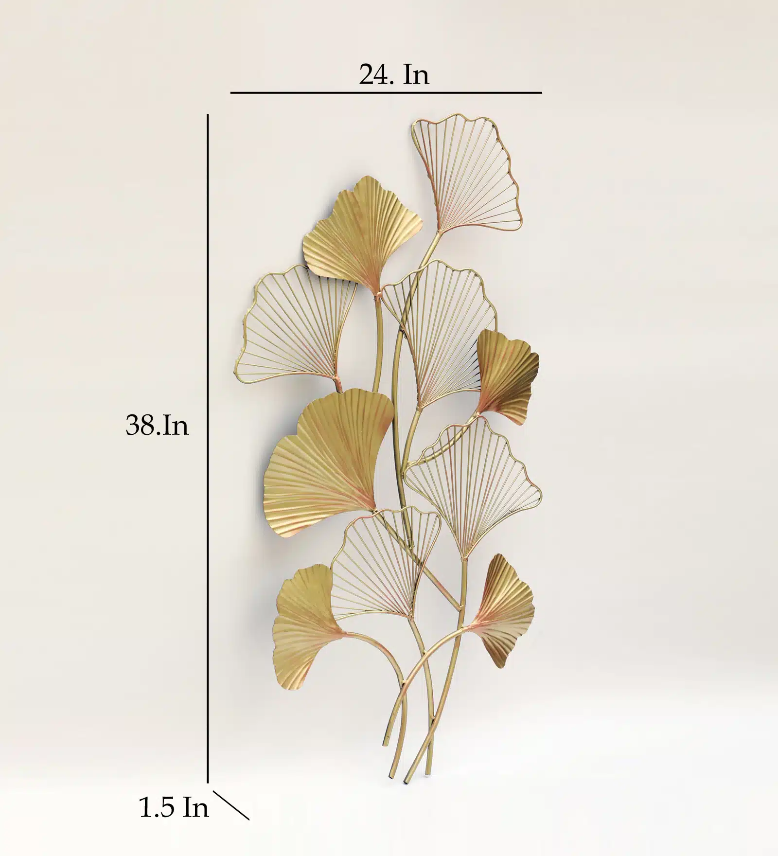 Ginko Leaf Wall Art - Bayleen Metal Leaf Wall Decor - Image 2