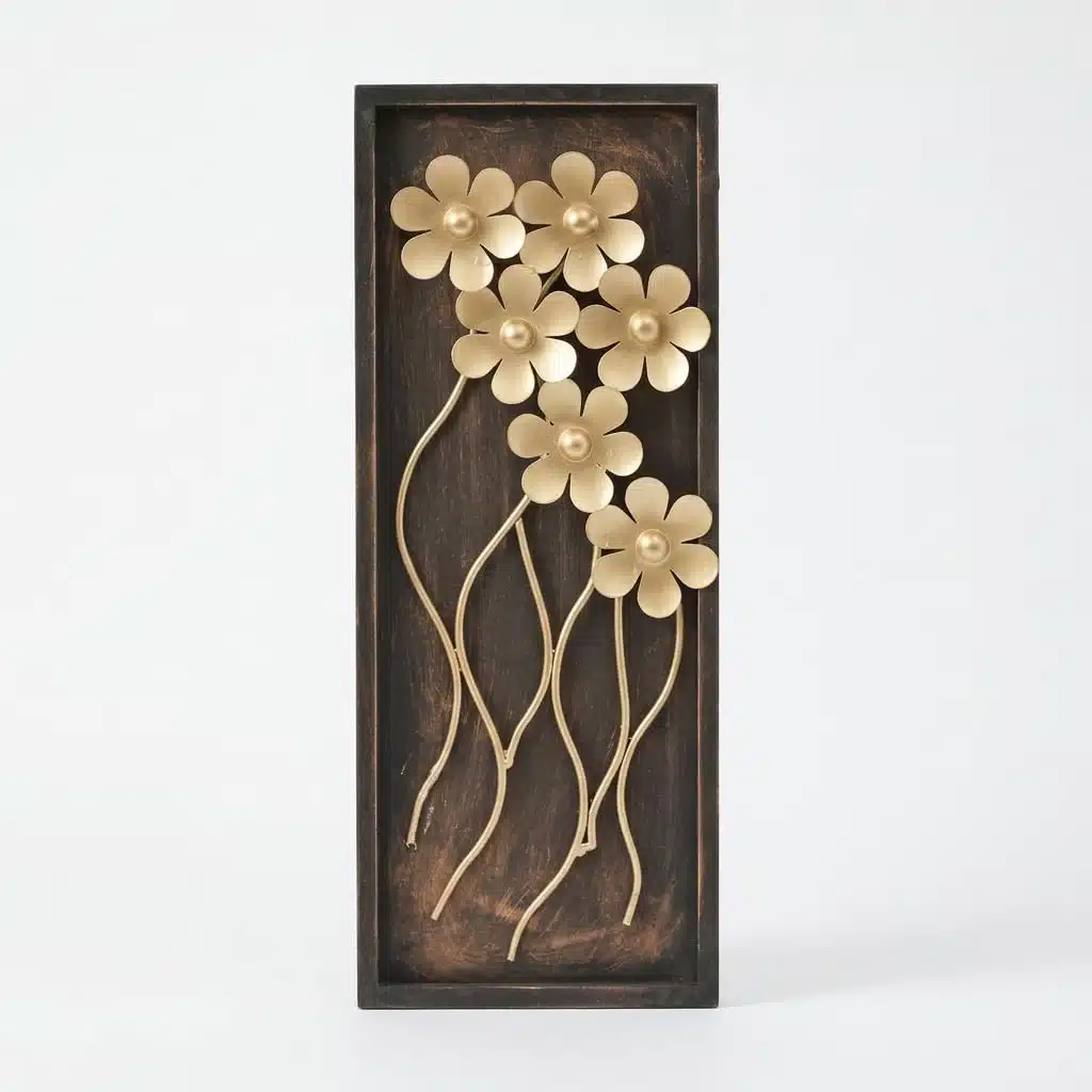 Gold Leaf Wall Frame - Piper Metal MDF Wall Art 8x20 Inch - Image 6