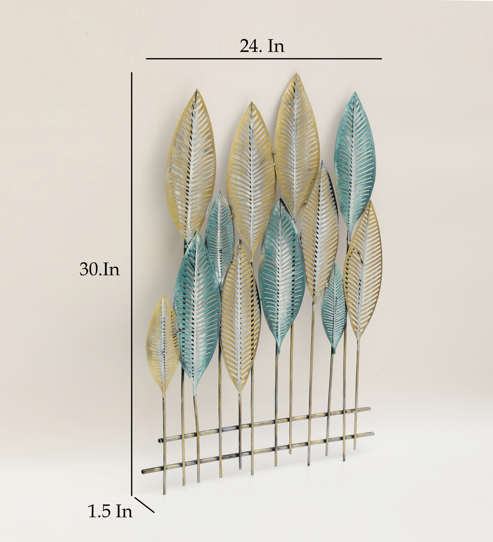 Metal Yara Leaves Wall Decor - Image 3