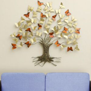 Metal Paarvi Butterflies Tree Wall Decor