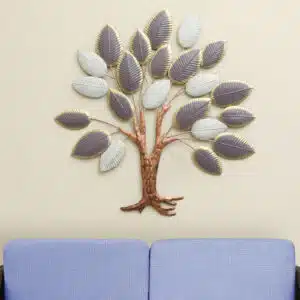 Leaf Tree Wall Art – Ivory Metal Tree Wall Decor