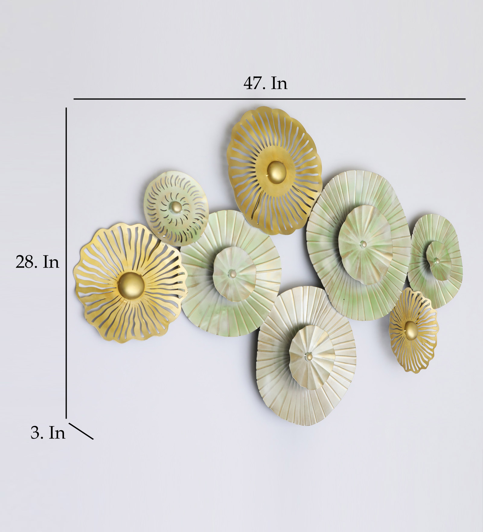 Metal Fiona Round Sculpture Wall Decor - Image 2