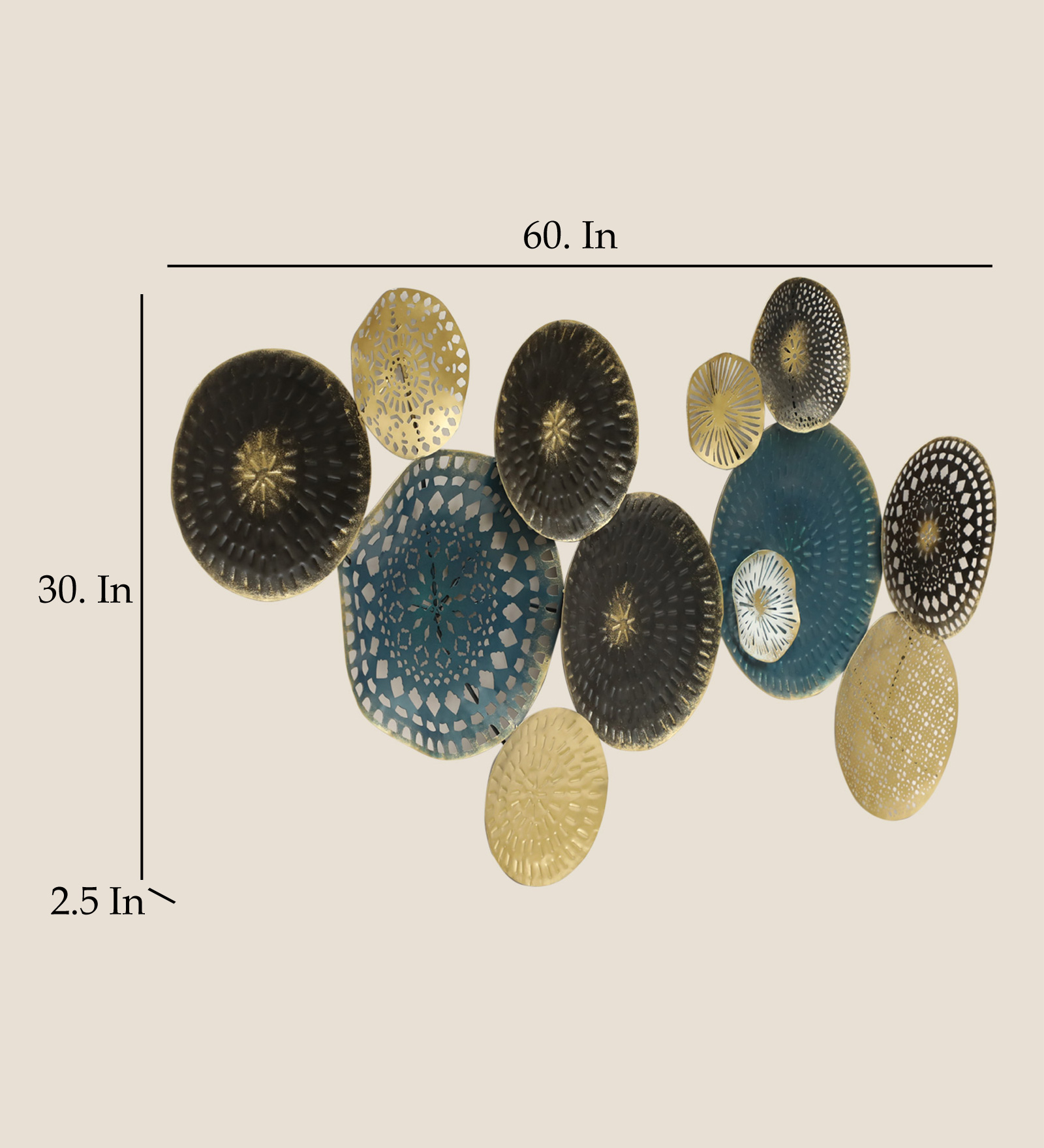 Metal Yuka Round Abstract Wall Decor - Image 3