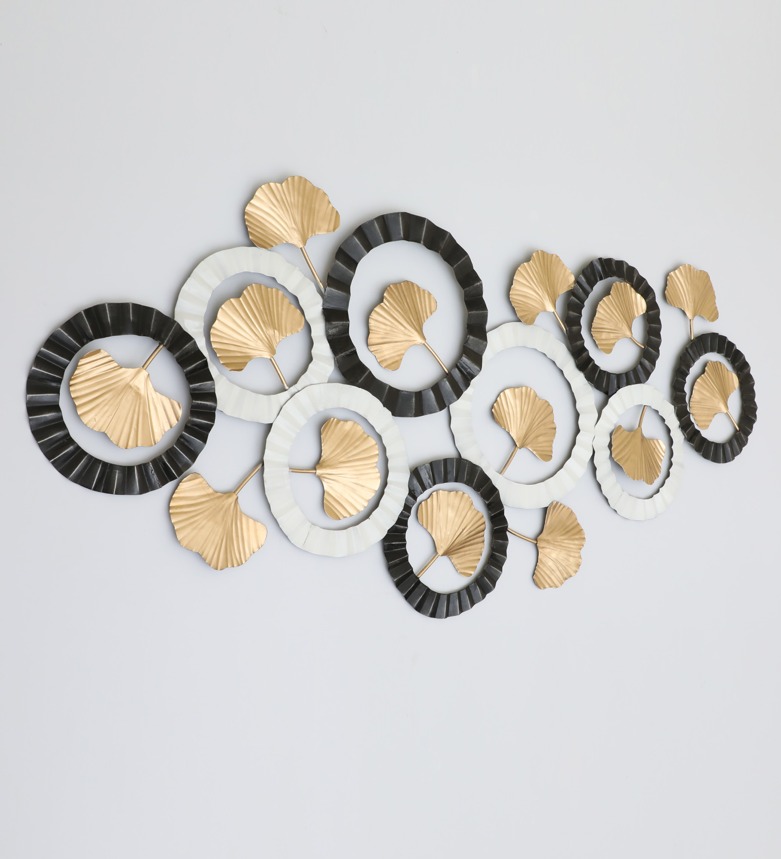 Metal Round Ginko Abstract Wall Decor - Image 2