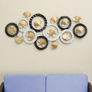 Metal Round Ginko Abstract Wall Decor