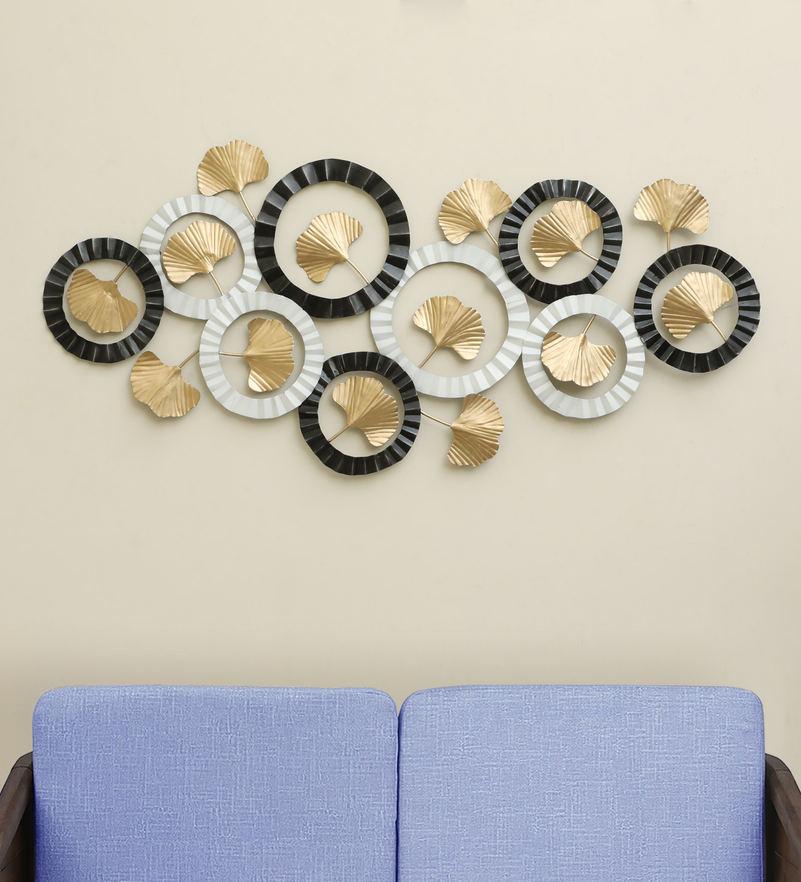 Metal Round Ginko Abstract Wall Decor