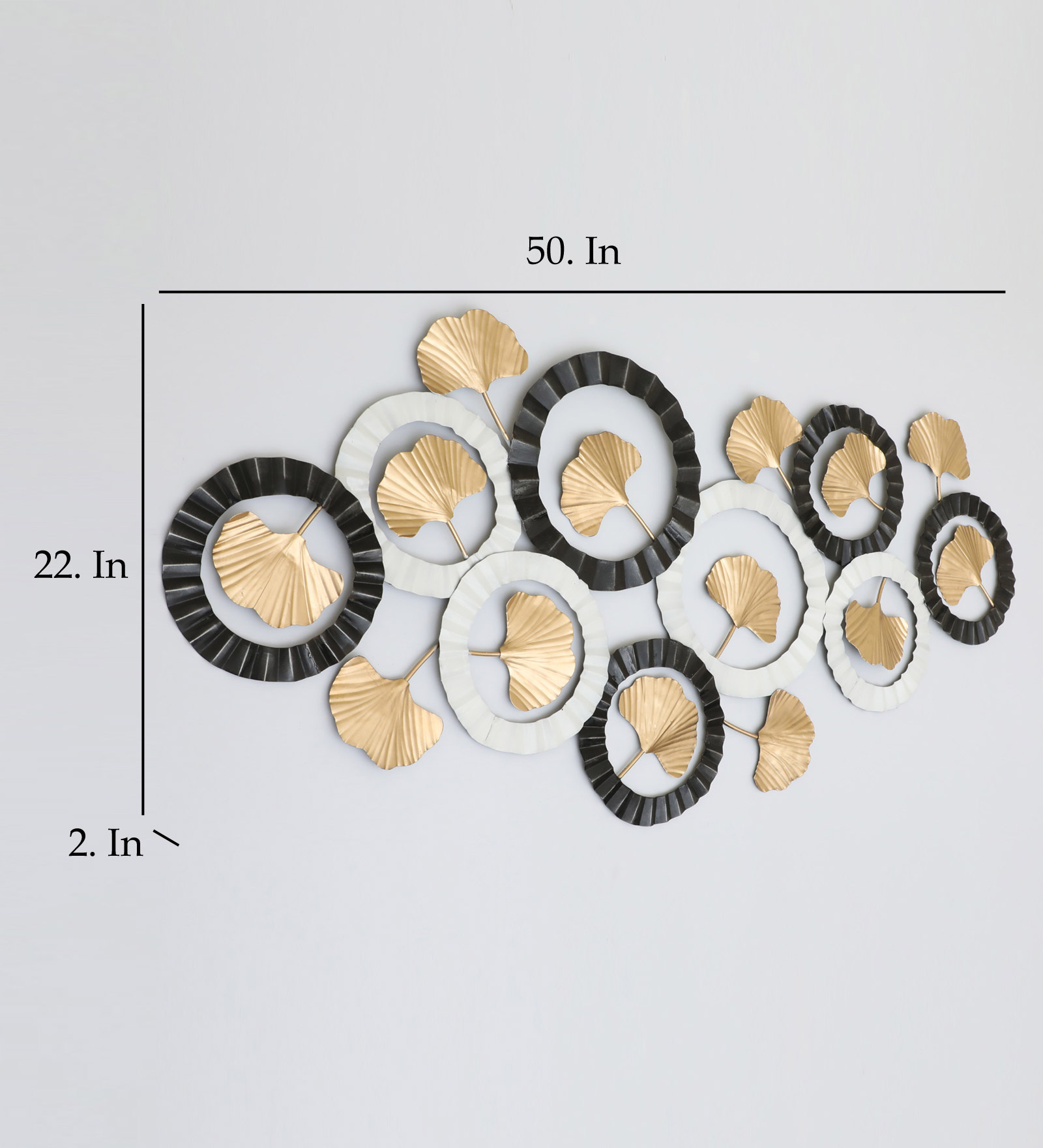 Metal Round Ginko Abstract Wall Decor - Image 3