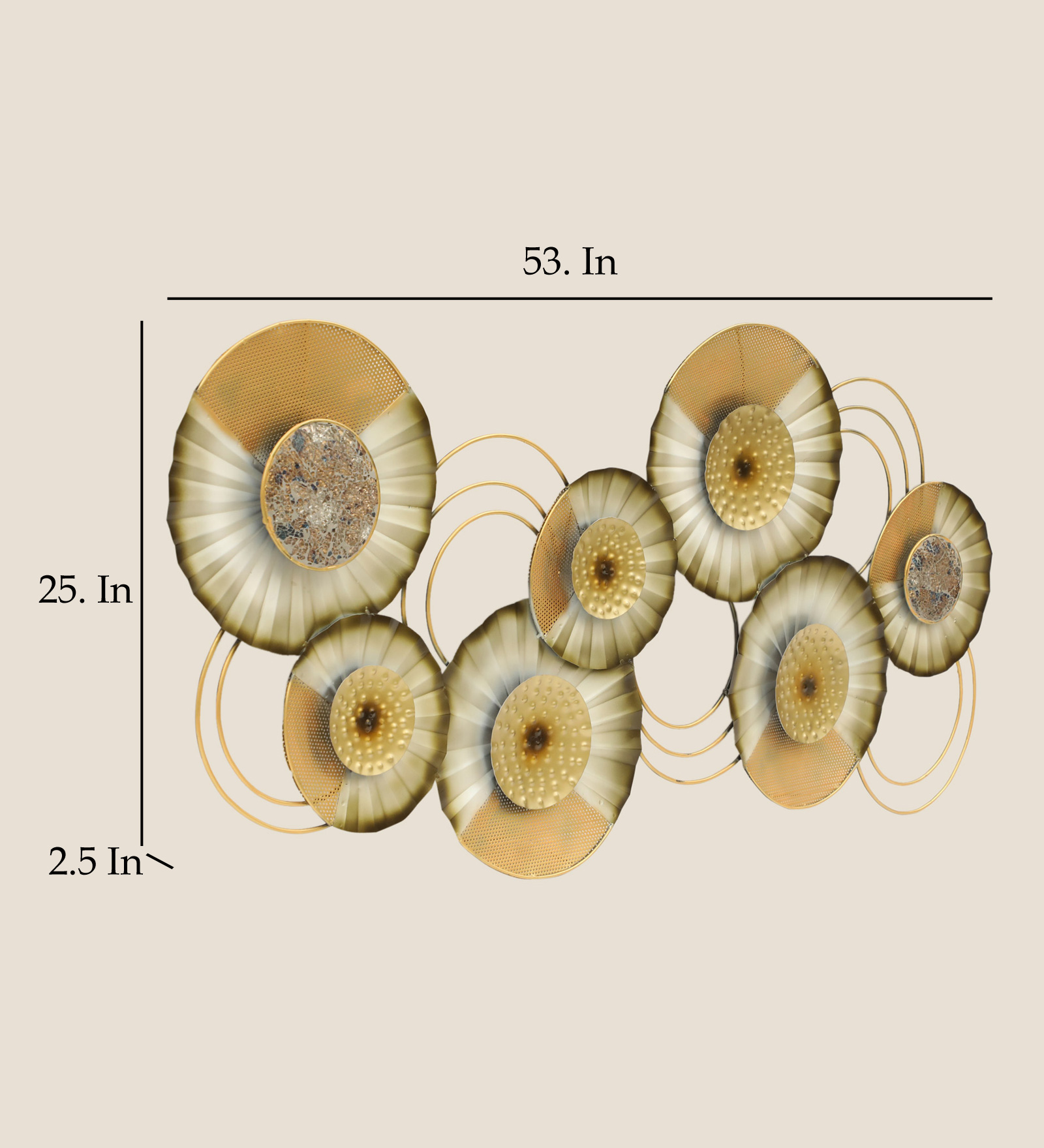 Metal Iha Abstract Round Wall Decor - Image 2