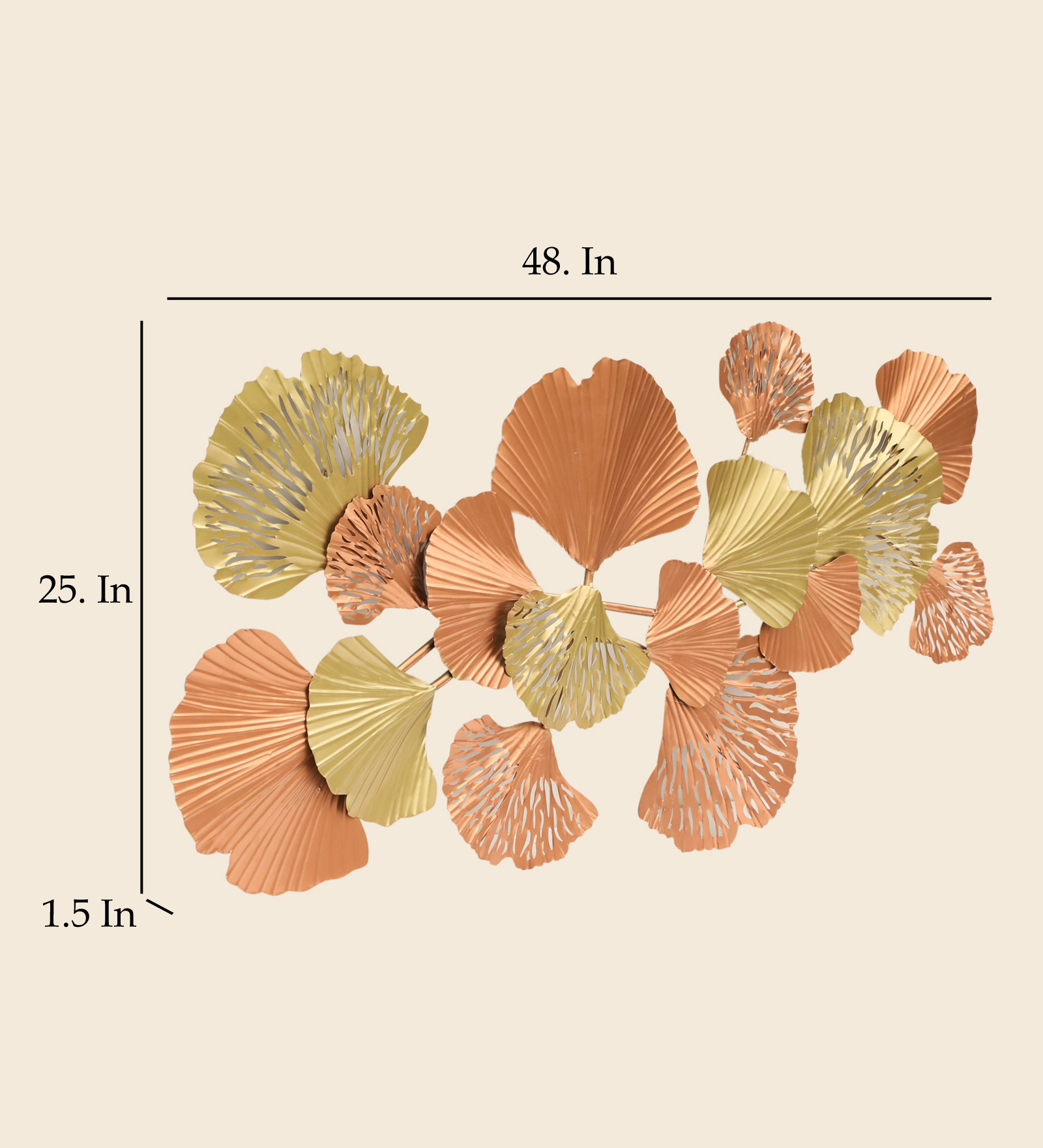 Metal Kiyo Leaf Wall Decor - Image 2