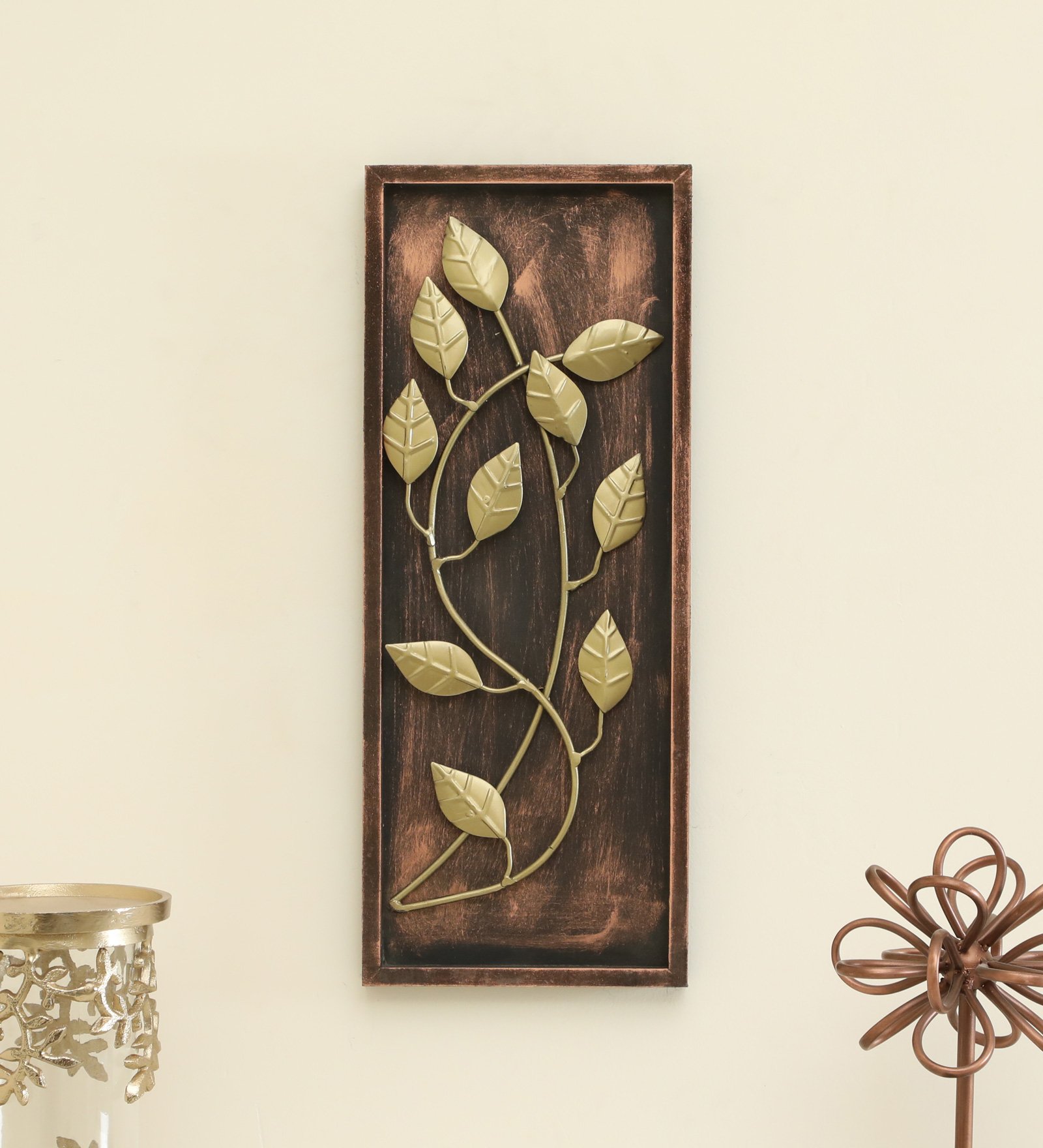 Metal & MDF Noah Leaf Wall Decor