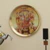 Ram Darbar Wall Plate - Metal Glass Printed Yellow Decor