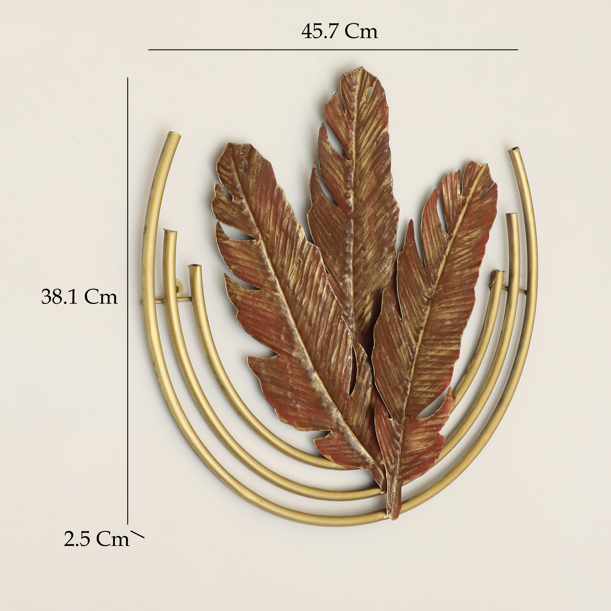 Metal Greenfield Leaf Wall Hanging Set of 3 - Image 3