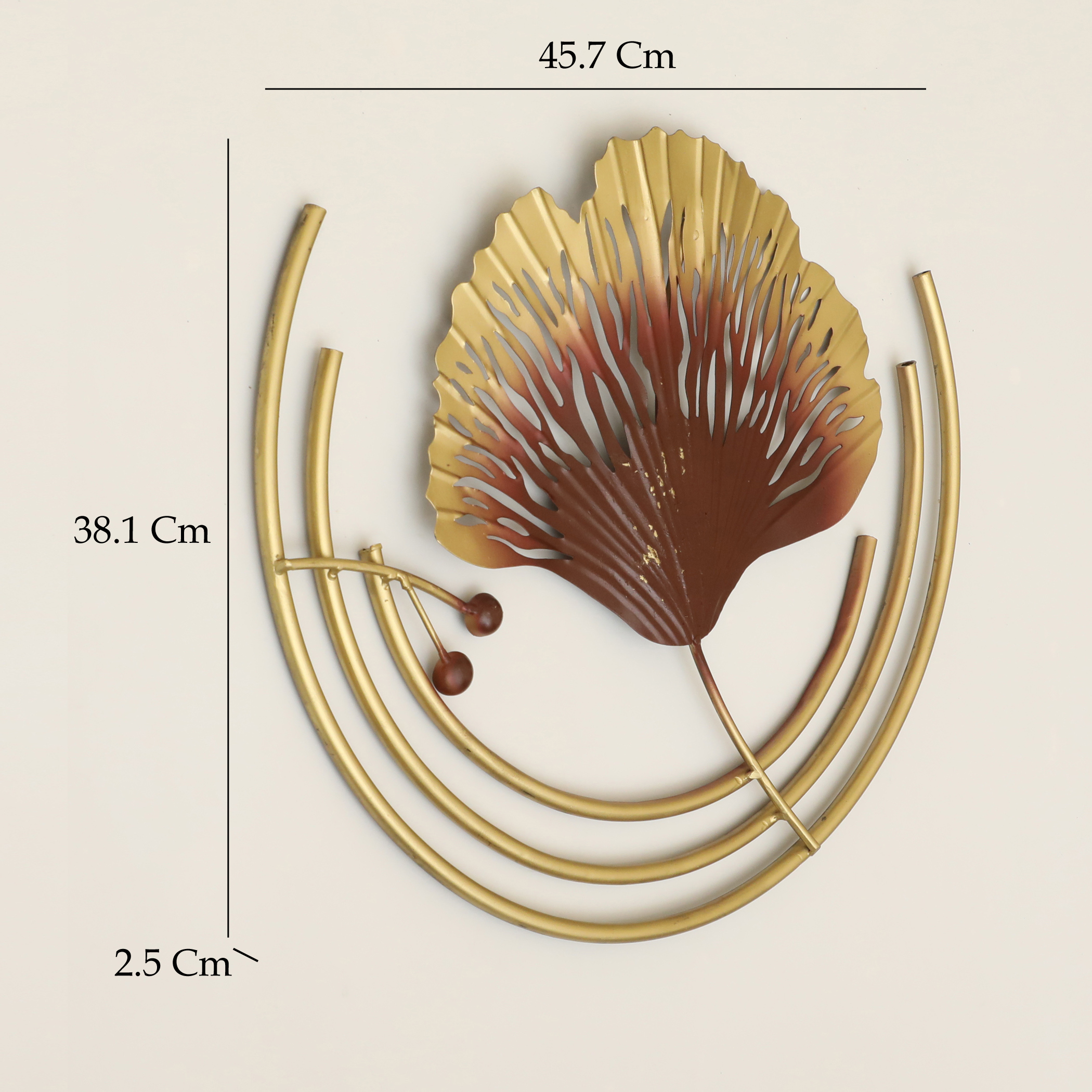 Metal Greenfield Leaf Wall Hanging Set of 3 - Image 4