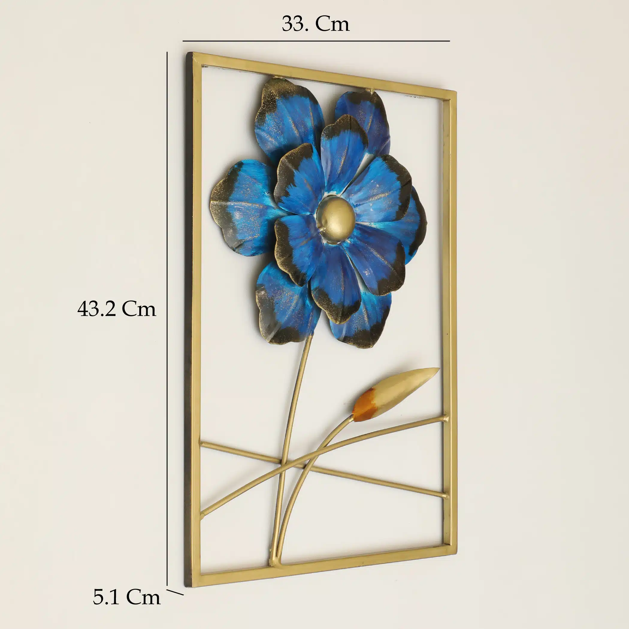 Metal Flowers Wall Frame - Cornwall Rectangular Wall Decor - Image 3