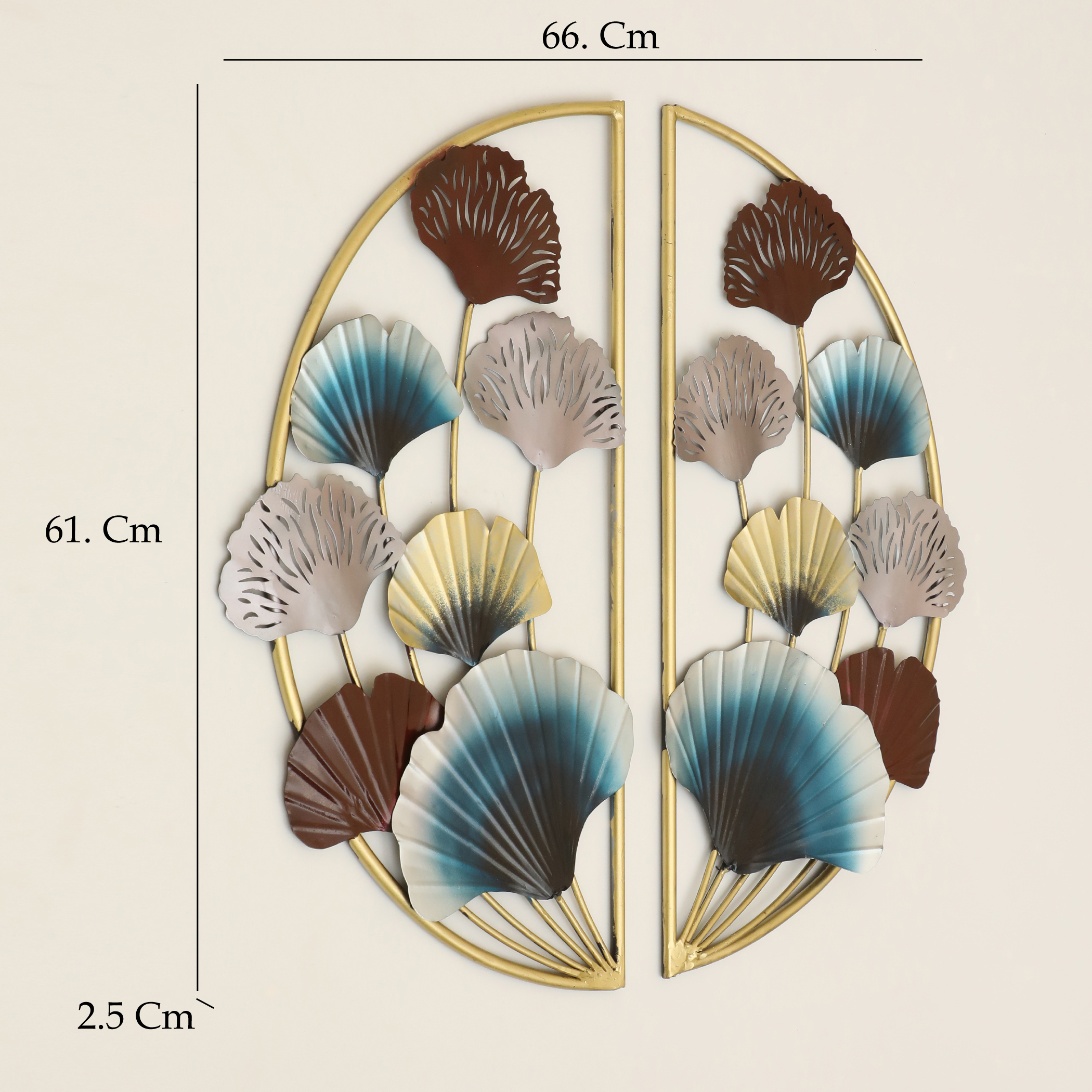 Metal Round Mina Ginko Set Wall Decor - Image 3