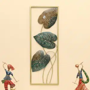Three Leaf Wall Frame - Ellena Rectangular Metal Wall Decor