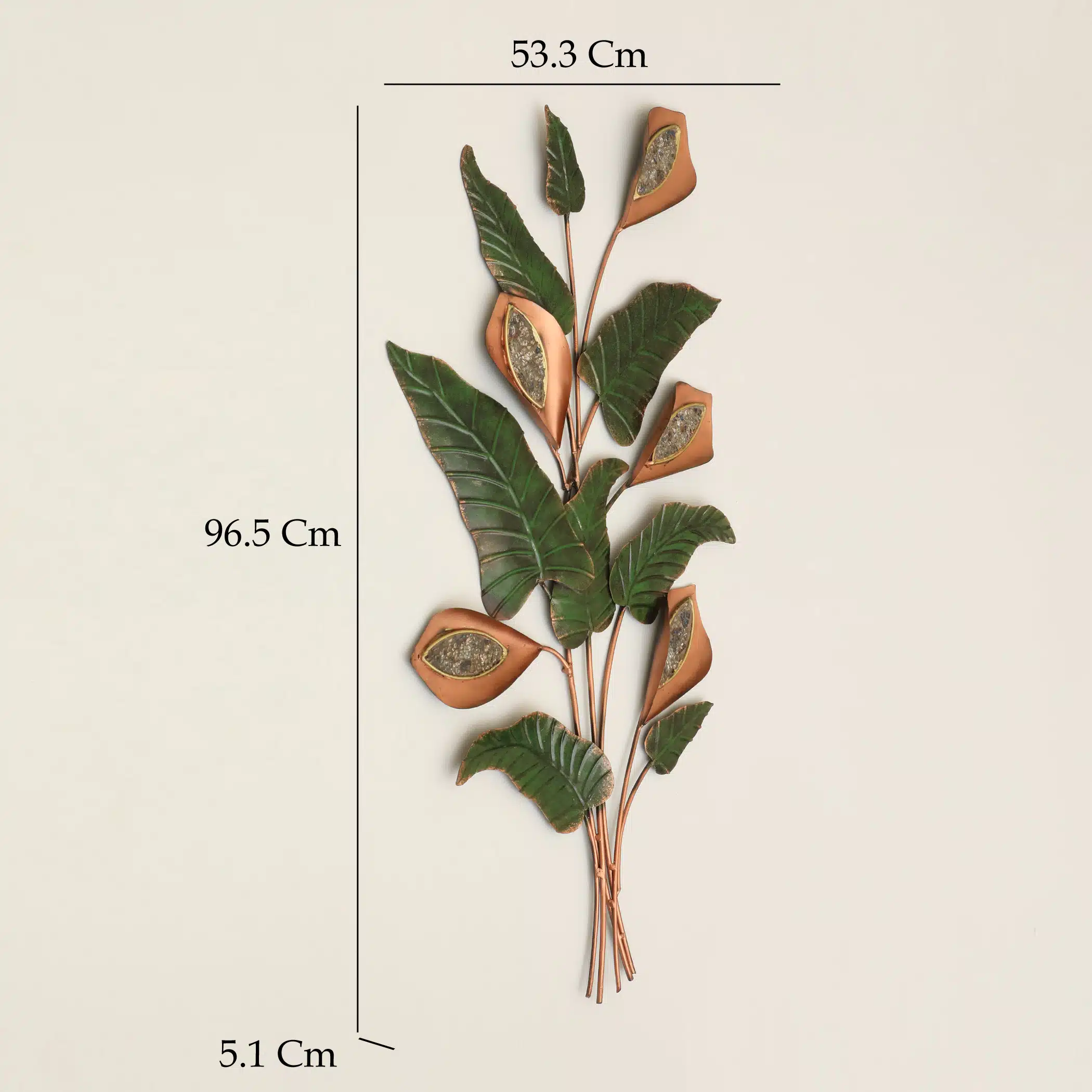 Diya Leaves Wall Decor – Metal Foliage Wall Art - Image 3