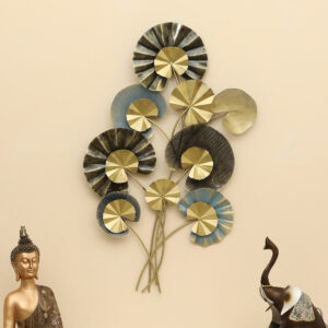 Metal Avery Abstract Round Flower Wall Decor