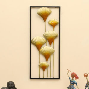 Metal Rectangular Trinity Ginko Flower Wall Frame