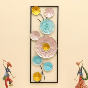 Metal Rectangular Jenna Flower Wall Frame