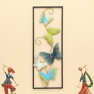 Metal Rectangular Humo Butterflies Wall Frame