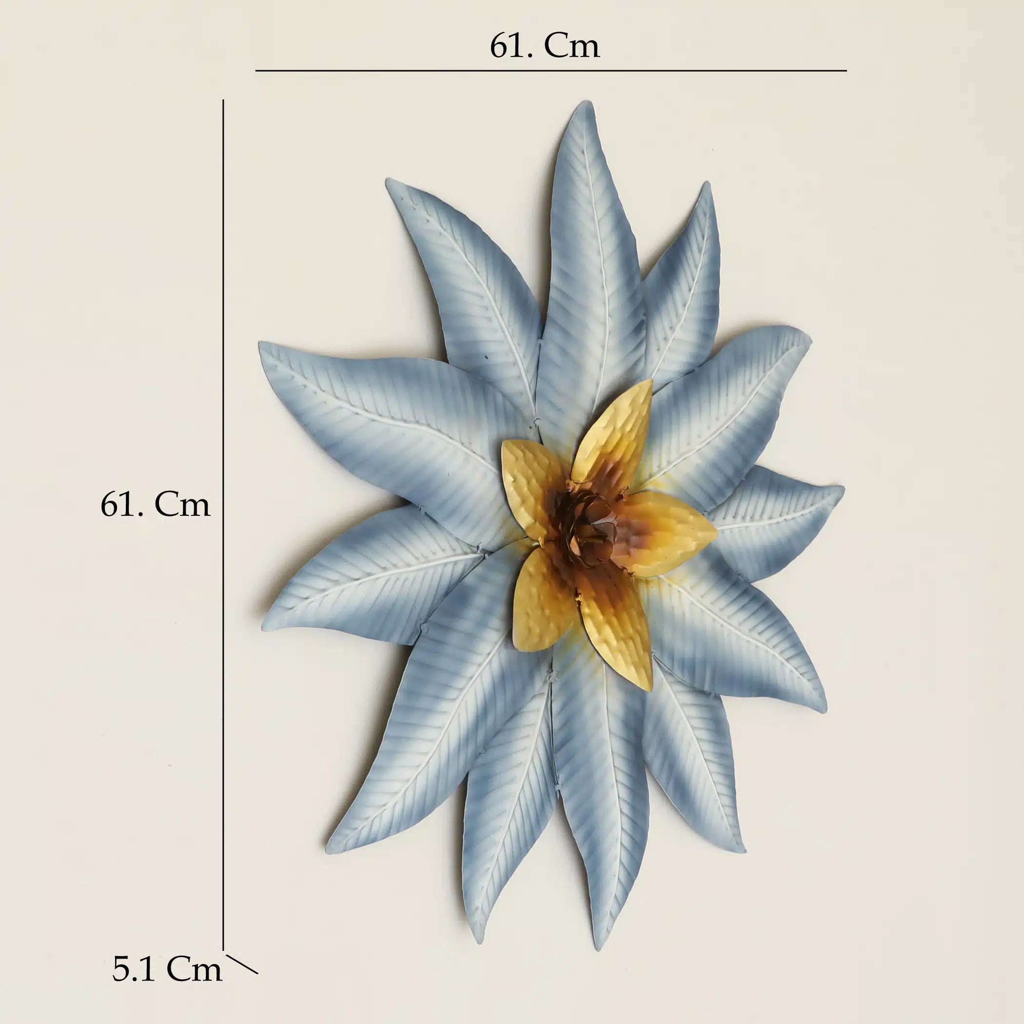 Flower Wall Decor Set of 3 - Ena Metal Floral Wall Art - Image 3