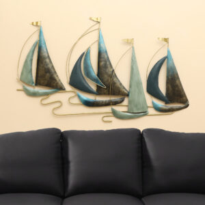 Metal Neptune Boat Ship Wall Decor