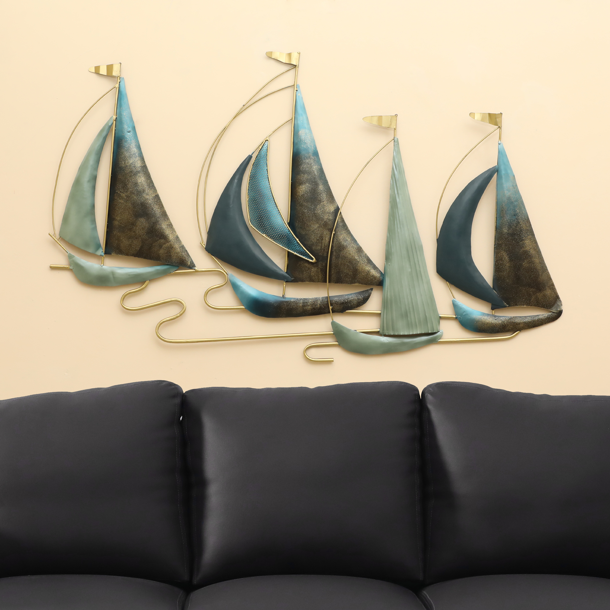 Metal Neptune Boat Ship Wall Decor