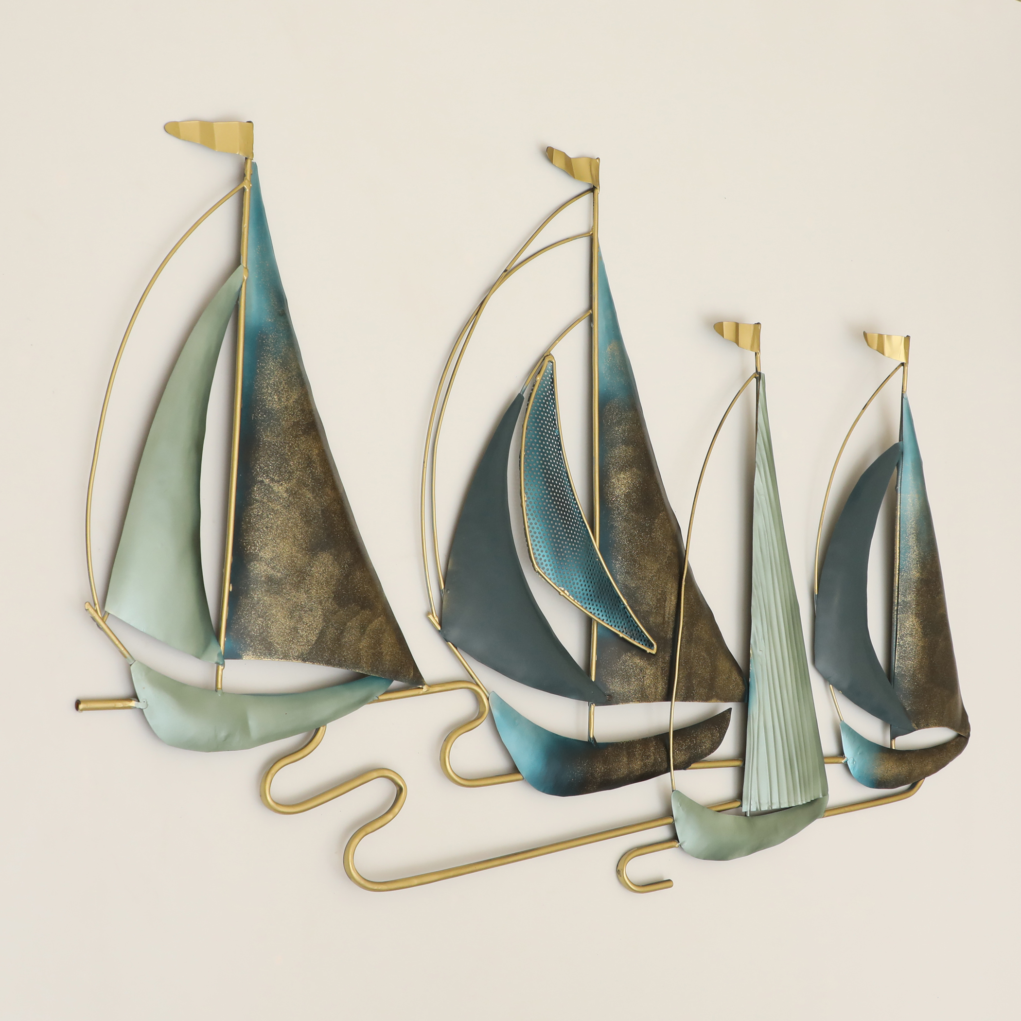 Metal Neptune Boat Ship Wall Decor - Image 3
