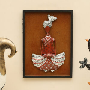 Metal & MDF Rajasthani Musician Akemi Dhol Handpainted Wall Decor