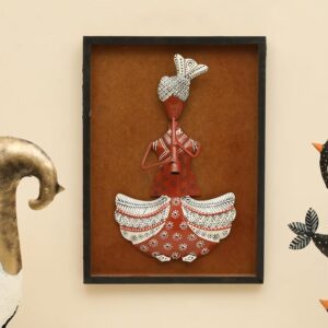 Metal & MDF Rajasthani Musician Akemi Flute Handpainted Wall Decor