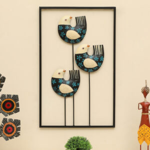 Handpainted Metal & Ceramic Zeno Birds Wall Decor