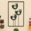 Bird Wall Decor Handpainted Metal Ceramic Wall Art